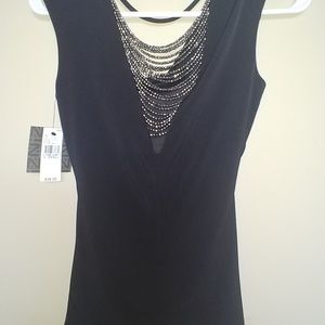 IZ Byer juniors XS black dress tank top NWT